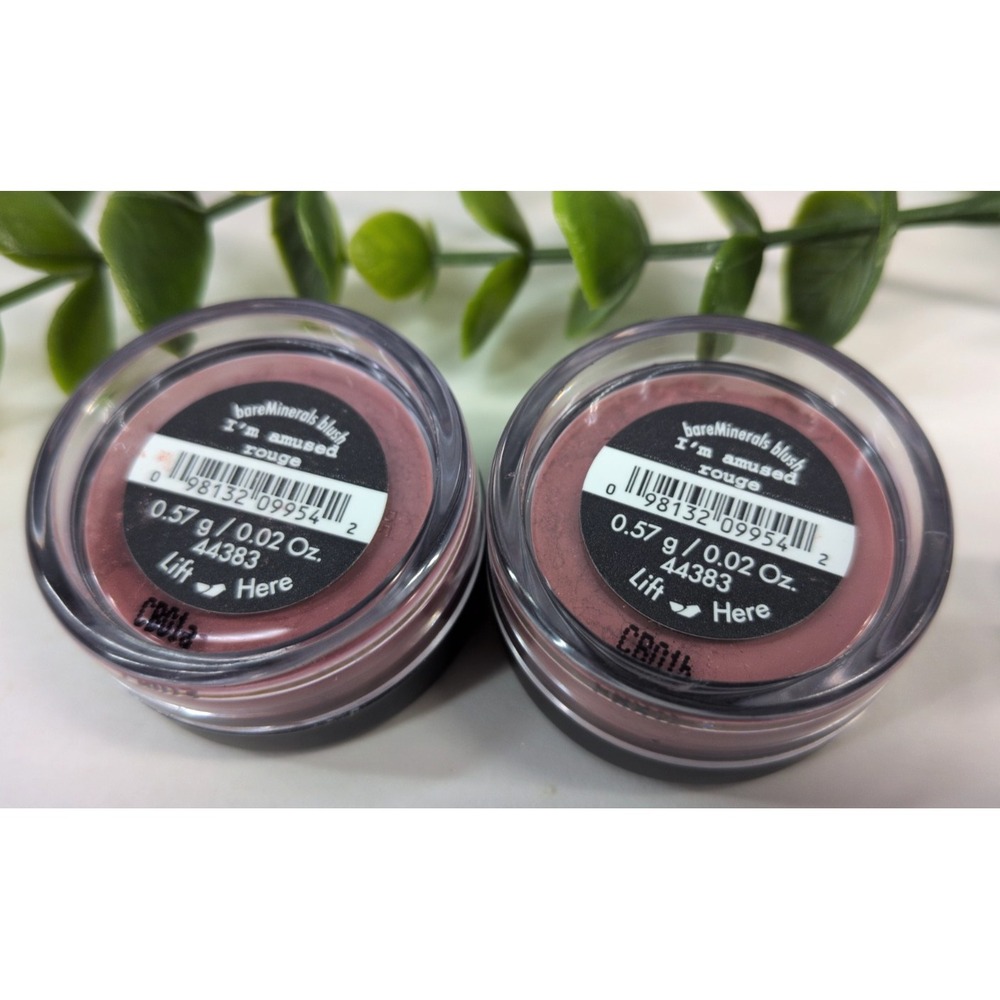 RARE SEALED LOT 2!🌸BareMinerals I'M AMUSED ROUGE Loose Powder Blush .02 Oz .57g